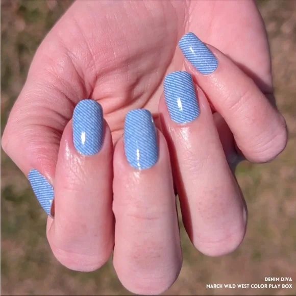 *Exclusive* Color Street: Denim Diva | Light Blue Jeans Twill Western Cowboy - Picture 1 of 13